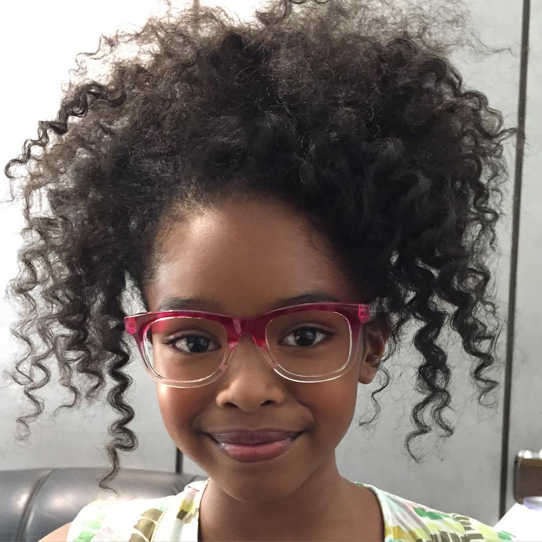 Black Curly Hairstyle For Little Girls
