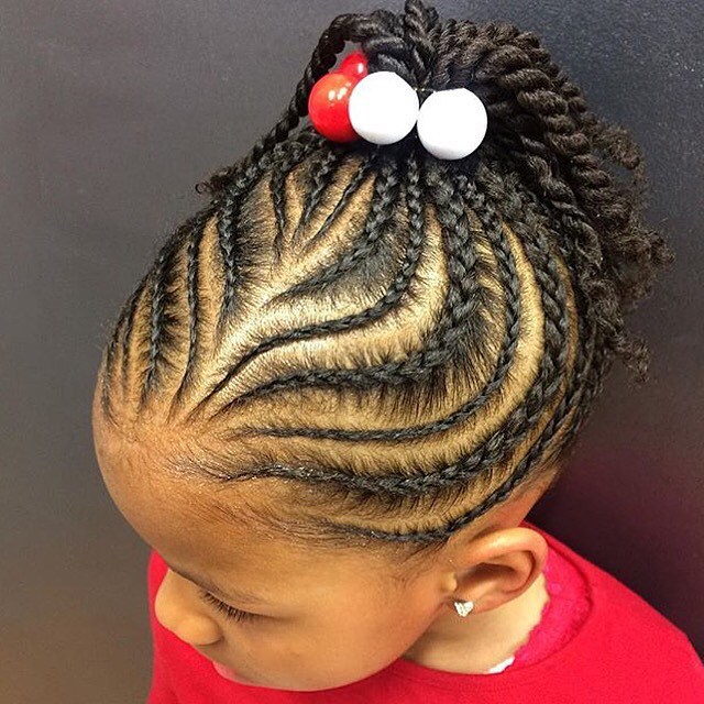 Creative Cornrows With Twisted Ponytail