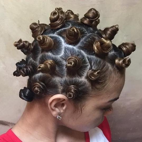 Dark Blonde Bantu Knots For Short Hair