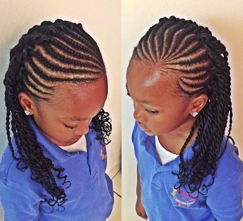 black cornrows and twists hairstyle