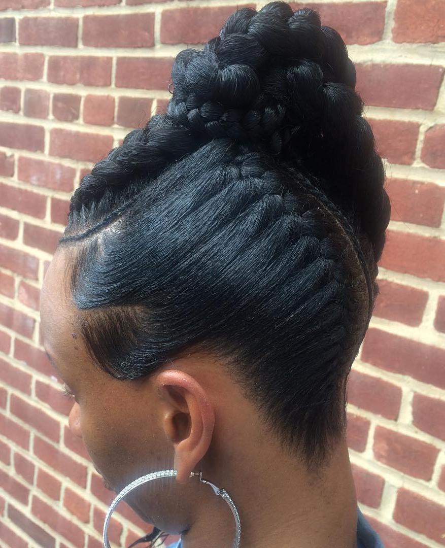 Black Braided Bun Updo