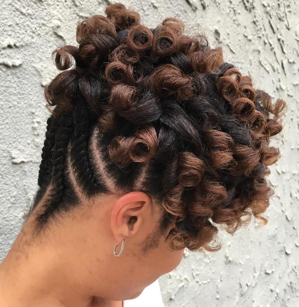 Curly Updo With Flat Twists Shorter Hair