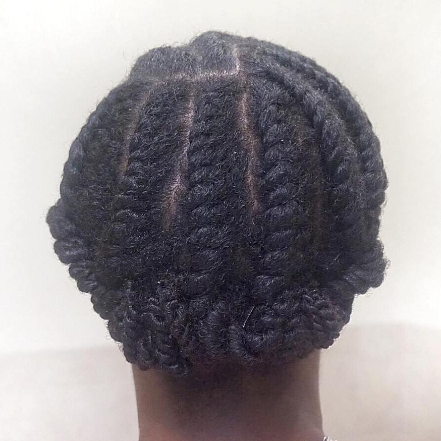 Low Roll Updo From Flat Twists