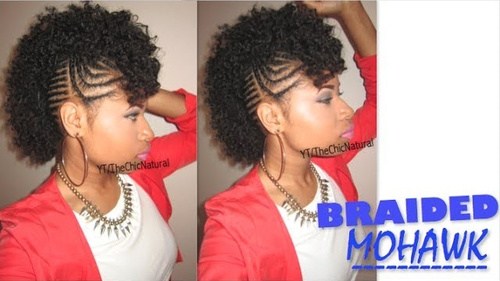 black braided mohawk updo