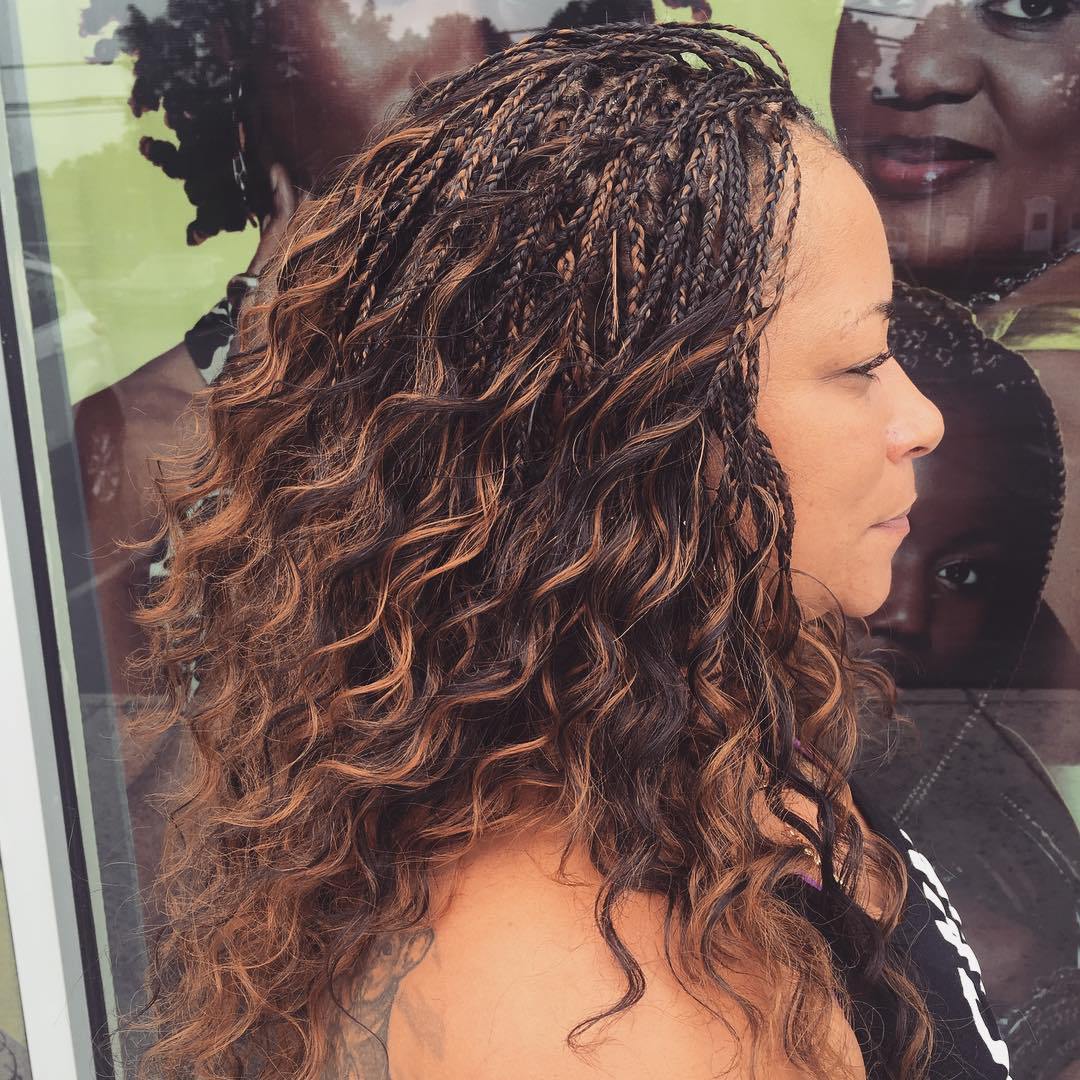 Wavy Tree Braids With Highlights