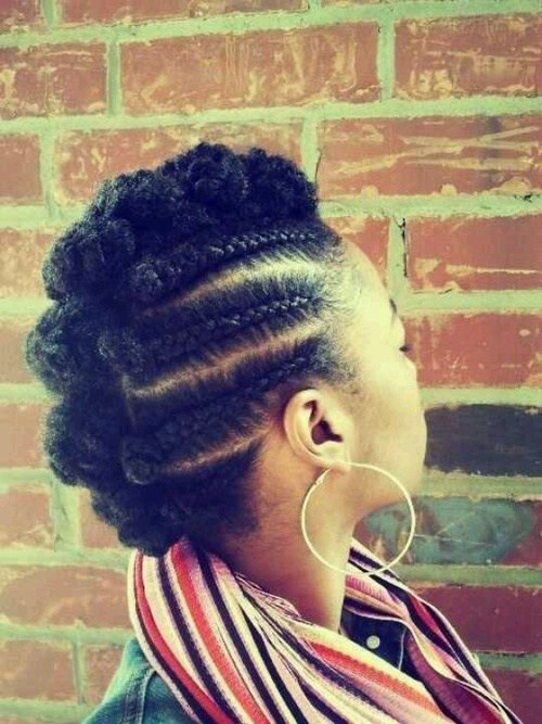 braided Mohawk hairstyle for natural hair