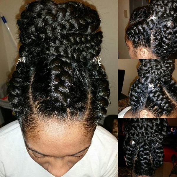 braided updo prom hairstyle for African American girls