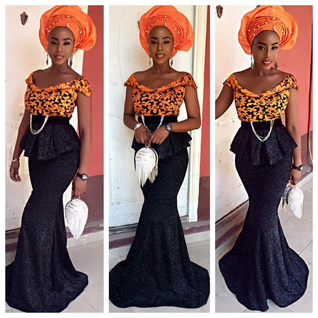 Look Fabulous In Long Aso-Ebi Night Dresses