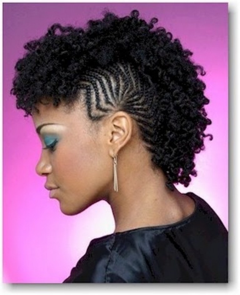 elegant braided fauxhawk for natural hair