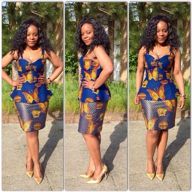 ankara short skirt and blouse