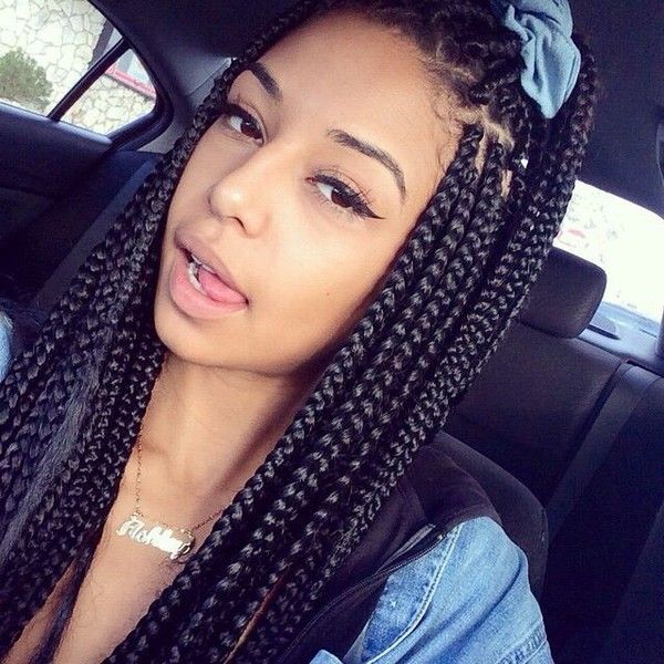 65 box braids hairstyles for black women found on polyvore