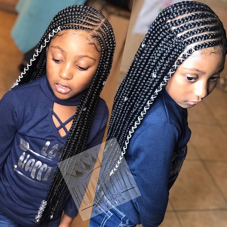 Shakala Jordan Hairstylist️ on Instagram “Kids deep side part tribal braids like kidsbraids tribalbraids remarkablebriads azbraiders azbraids braiderinaz braidsinaz”