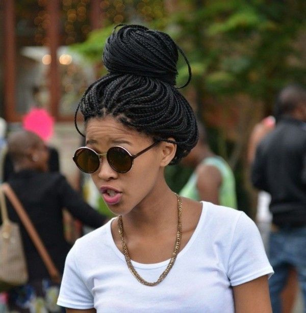 box braids bun hairstyles