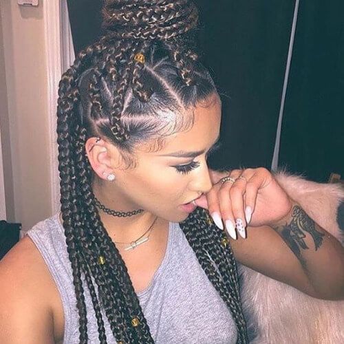 geometric roots box braids