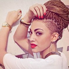 now trending braids twists with shaved sides