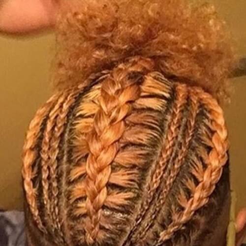 Curly Copper Braided Short Ponytail