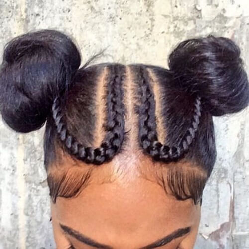 Double Bun Goddess Braids Updo Hairstyles