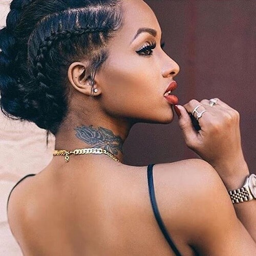 Faux Hawk Goddess Braids Bun