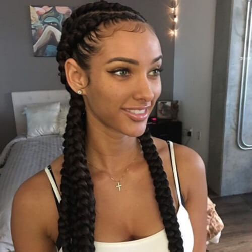 Long Goddess Braid Styling Idea