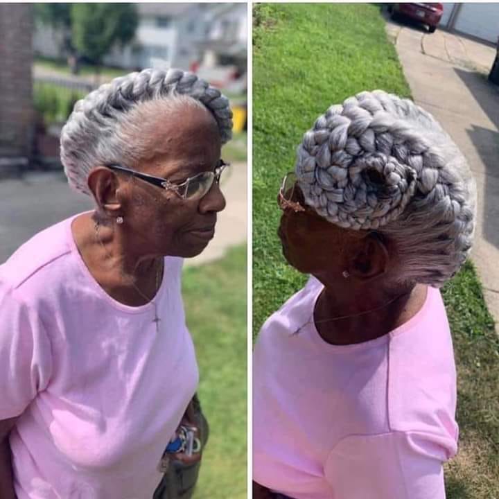 How is her hairstyle please??…