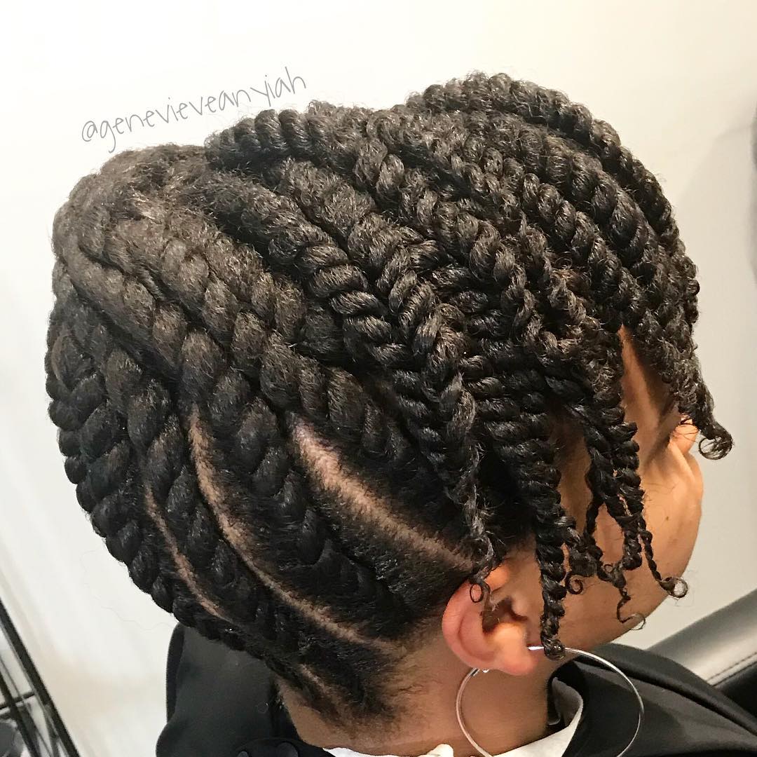 7 protected twisted natural updo