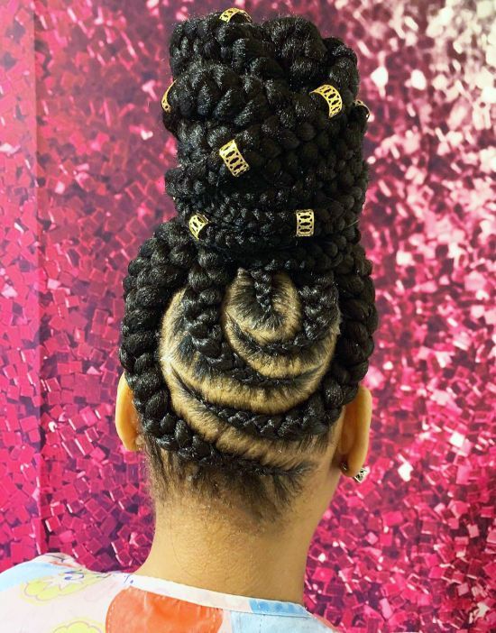 Cornrows High Bun