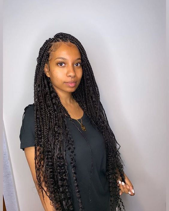 unique bohemian box braids