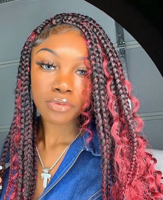 bohemian box braids ombre