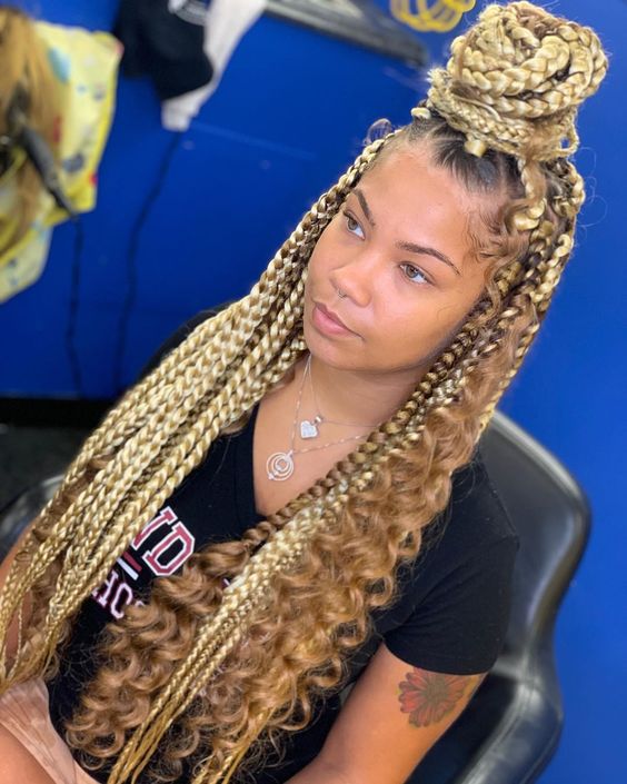 blonde bohemian box braids