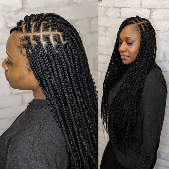 long bohemian box braids