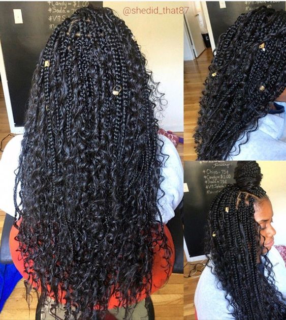 goddess bohemian box braids