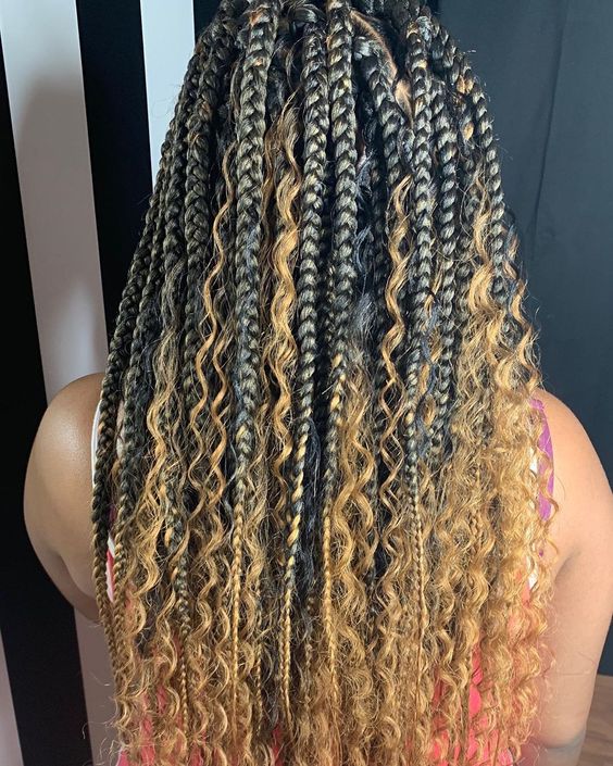 bohemian box braids ombre