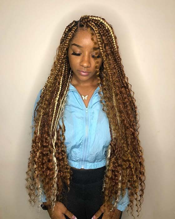 ombre bohemian box braids