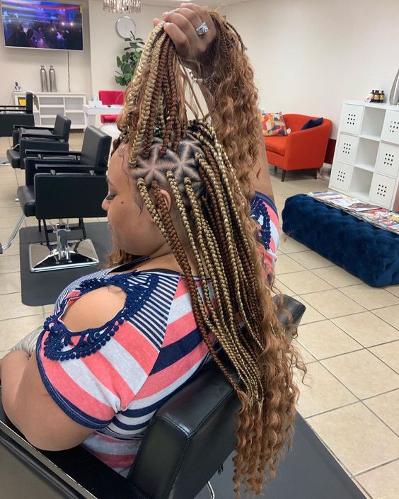 triangle bohemian box braids