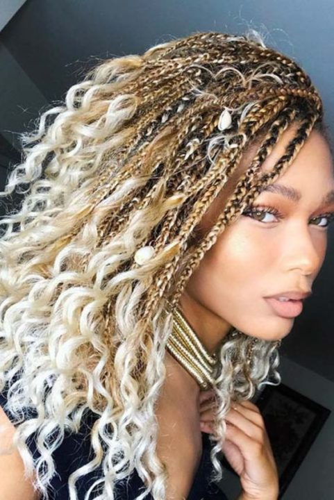 blonde bohemian box braids