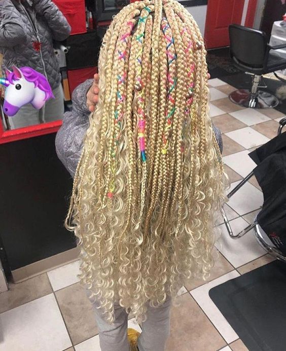 blonde bohemian box braids