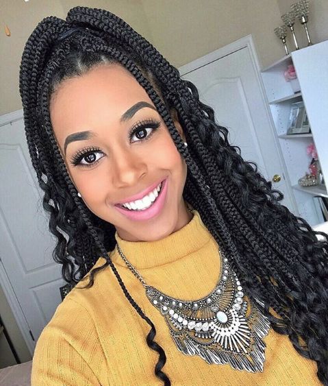 medium bohemian box braids