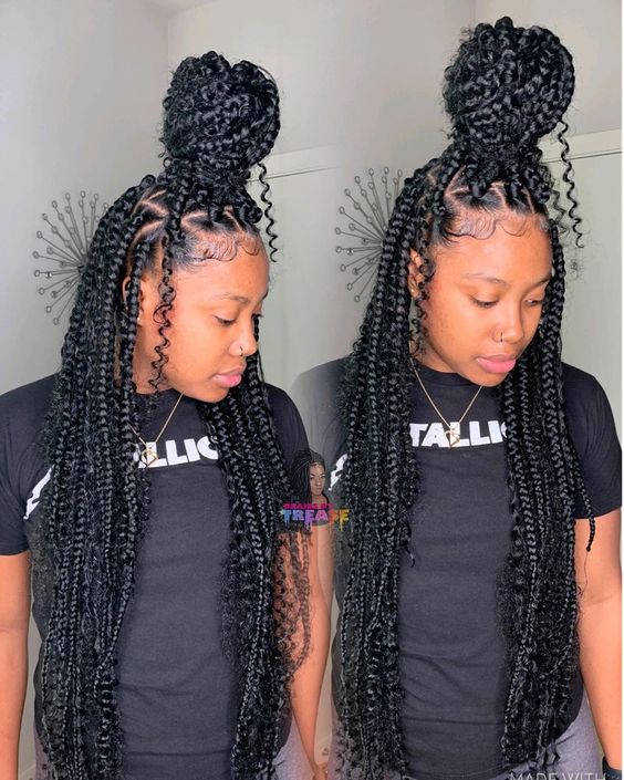 goddess bohemian box braids