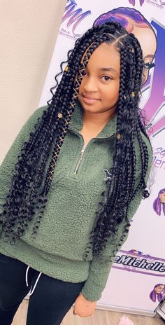 teenager bohemian box braids