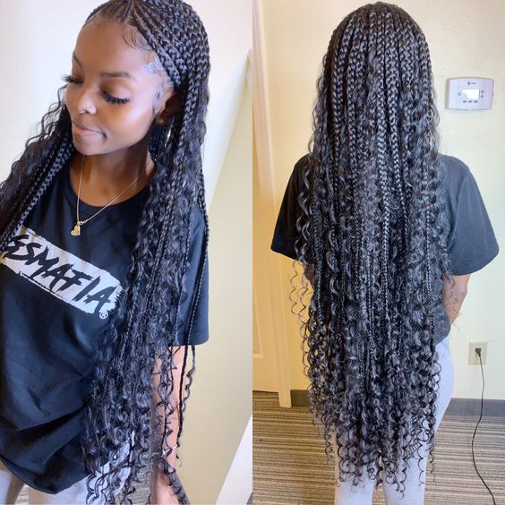 long bohemian box braids