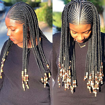 23+ Best Ponytails Braids With beads 2020 For Natural Hair