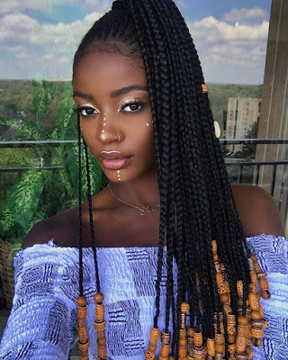 23+ Best Ponytails Braids With beads 2020 For Natural Hair