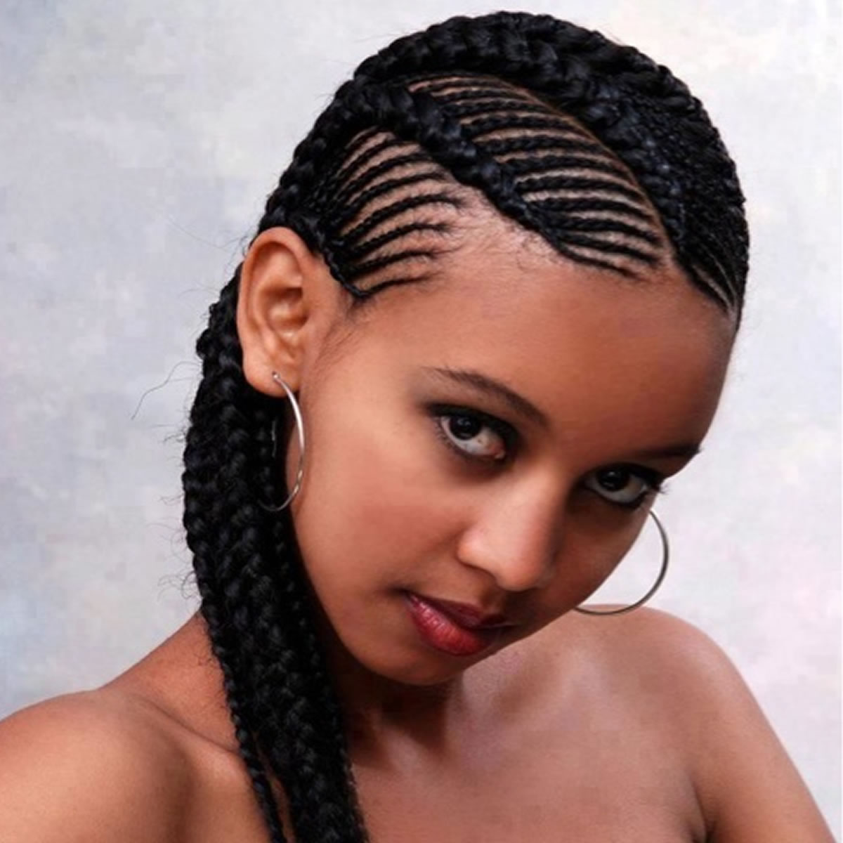 Long hair cornrow braid styles