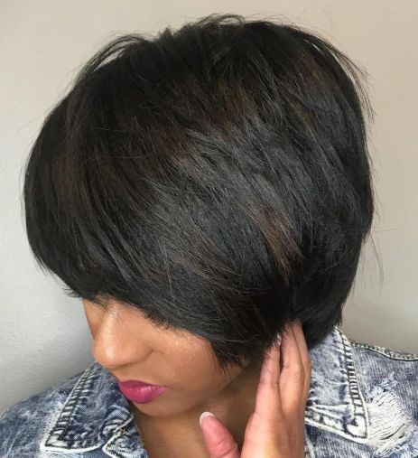 1 short layered cut with bangs