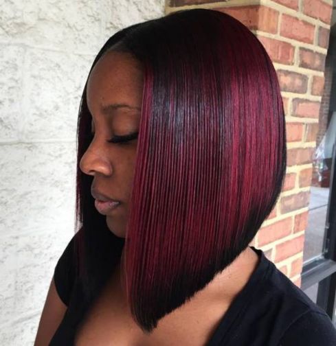 12 burgundy balayage bob for black women