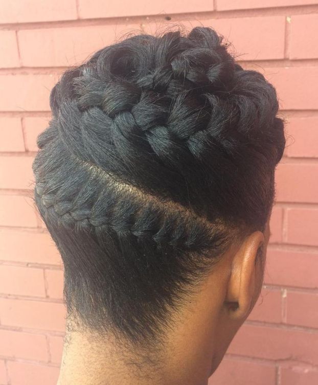 16 black goddess braids updo