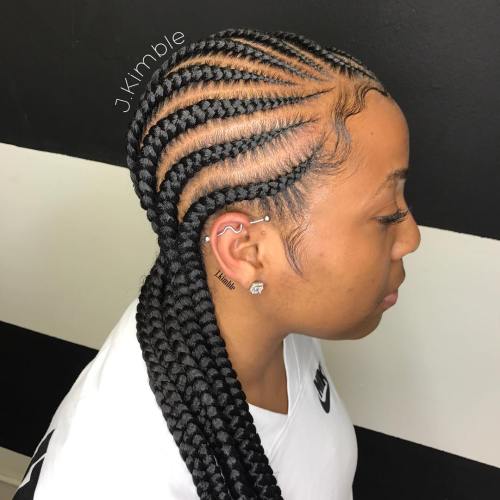 16 classic long cornrows