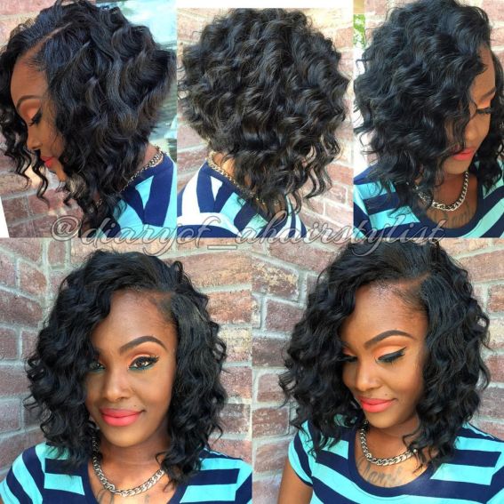 2 africanamerican angled curly bob