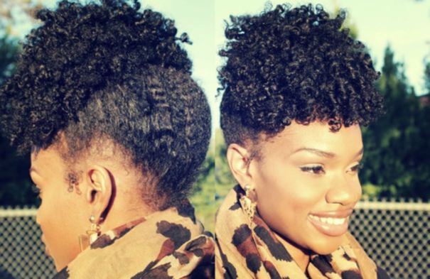 2 unique updo hairstyle for black women with zig zag part