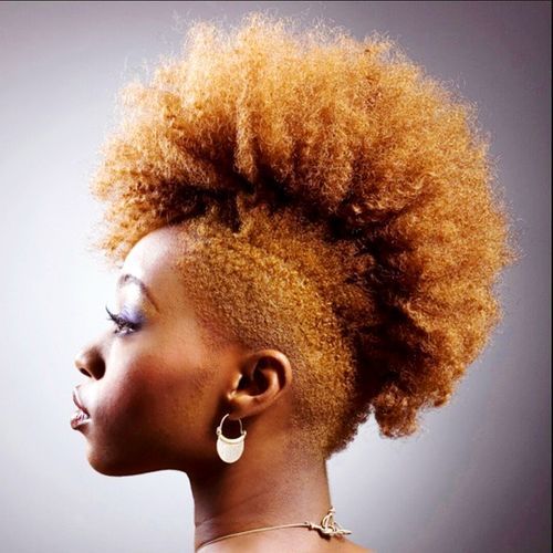 2 womens red mohawk for natural hair